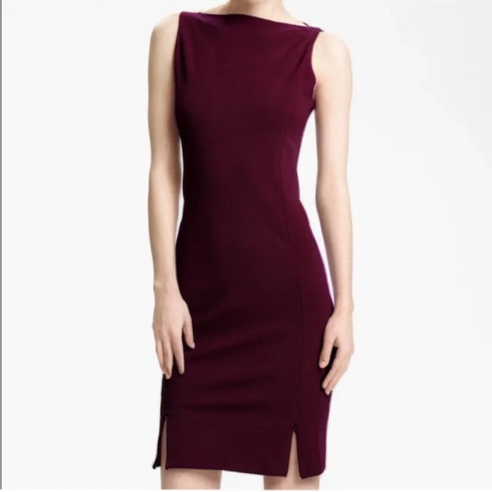 DVF Diane Von Fustenberg Audrina sheath sleeveless dress in Aubergine
